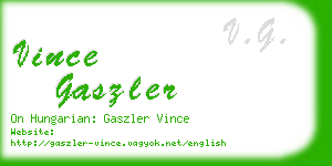 vince gaszler business card